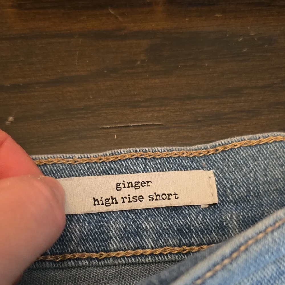 Jessica Simpson Blue Jean Ginger High Rise  Shorts with Lace Accents - Picture 3 of 5